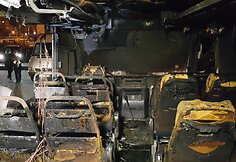 Sudegęs autobuso salonas