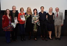 I&scaron; kairės į de&scaron;inę žiuri narė Beatrice Neumann,  režisierius Audrius Stonys, prodiuserė Dagnė Vildžiūnaitė, režisierė Giedrė Žickytė, žiuri nariai Hanka Kastelicova ir Gabriel M. Paletzas