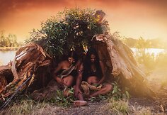 Australijos aborigenų vaikų ir besilaukiančiųjų fotosesija