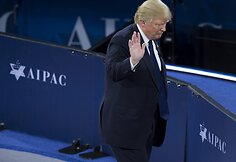 Donaldas Trumpas proizraelieti&scaron;kos JAV lobistinės organizacijos AIPAC konferencijoje Va&scaron;ingtone