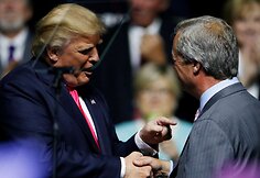 Nigelas Farage'as dalyvavo respublikonų kandidato į JAV prezidentus Donaldo Trumpo kampanijos renginyje Misisipės valstijoje