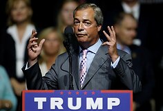 Nigelas Farage'as dalyvavo respublikonų kandidato į JAV prezidentus Donaldo Trumpo kampanijos renginyje Misisipės valstijoje