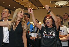Amerikiečiai &scaron;venčia Donaldo Trumpo pergalę prezidento rinkimuose