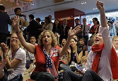 Amerikiečiai &scaron;venčia Donaldo Trumpo pergalę prezidento rinkimuose