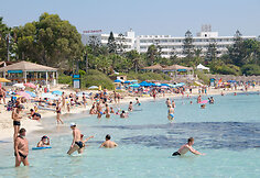 Nissi pakrantės paplūdimys, Agia Napoje, Kipre