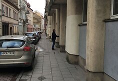 Vilniuje ant sienos pie&scaron;iantis vyras