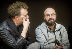 Spektaklio kūrėjai Rimantas Ribačiauskas ir Jonas Tertelis
