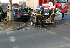 Policijos automobilio ir &bdquo;Audi&ldquo; avarija Vilniuje