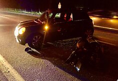 Netoli Trakų susidūrė „Mini“ ir motociklas