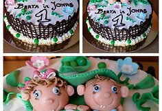 Gitana. Tortas dviem mažiems žirniams &ndash; dvynukams sesutei ir broliukui &ndash; pirmojo gimtadienio proga!