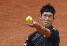 Kei Nishikoris prie&scaron; Richardą Gasquet