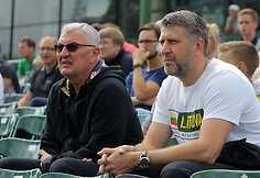 Lukas Mugevičius ir Laurynas Grigelis prie&scaron; Raveną Klaaseną ir Ruaną Roelofse'ą