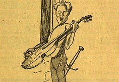 Kazį Grinių vaizduojanti karikatūra „Tėvynės sarge“ 1926 m.