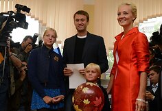 Aleksejus Navalnas su šeima