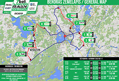 &bdquo;7bet Winter Rally Auk&scaron;taitija&ldquo; bendras greičio ruožų žemėlapis