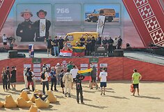 Igno Daunoravičiaus Dakaro ralio fini&scaron;o podiumo akimirkos