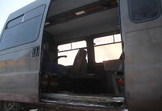 Apgadintas mikroautobusas