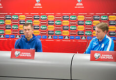 Slovėnijos rinktinės spaudos konferencija ir treniruotė