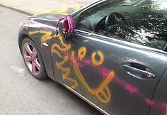 Dažais išmargintas „Lexus“
