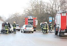 Netoli Galvės ežero sankryžoje užsiliepsnojo &bdquo;VW Passat&ldquo;