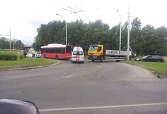Autobuso ir sunkvežimio avarija Kaune