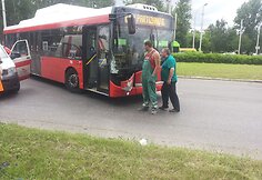 Autobuso ir sunkvežimio avarija Kaune