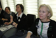 Kauno Kovo 11-osios mokyklos pedagogės (i&scaron; kairės): Lina &Scaron;akelytė, Regina Baltu&scaron;ienė ir Gražina Stonienė.