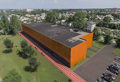 Šiaulių sporto gimnazijos universalios sporto salės vizualizacija