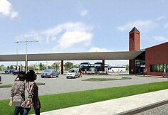 Planuojamos statyti &Scaron;ilutės rajono autobusų stoties vizualizacija