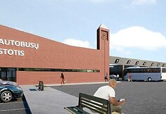 Planuojamos statyti &Scaron;ilutės rajono autobusų stoties vizualizacija