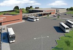 Planuojamos statyti &Scaron;ilutės rajono autobusų stoties vizualizacija
