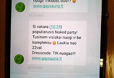 Nepageidaujamos reklaminės &bdquo;Gay Sauna&ldquo; žinutės