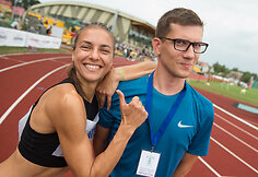 Lietuvos lengvosios atletikos čempionatas. Eglė Balčiūnaitė ir Robertas Trakys
