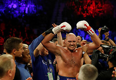 Tysonas Fury ir Tomas Schwarzas bei jų dvikova Las Vegase.