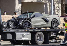 Henry Ruggsas III vairavo &bdquo;Chevrolet Corvette&ldquo; paryčiais prie Las Vegaso, kai įvyko tragi&scaron;ka avarija.
