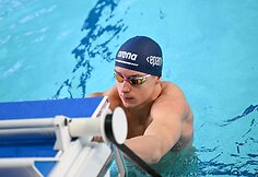 Lietuvos plaukikai startavo estafetėje 4 po 50 m kompleksiniu plaukimu.Mantas Kau&scaron;pėdas