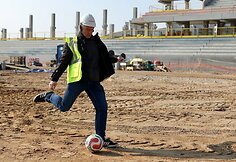 Nacionalinio stadiono statybas apžiūrėjo Vilniaus „Žalgirio“ klubo vadovai, tarp jų ir Mindaugas Kasperūnas.