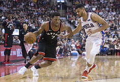 Toronto &bdquo;Raptors&ldquo; krep&scaron;ininkai pasiekė 10 pergalę i&scaron; eilės namie, &scaron;įkart įveikę &bdquo;Philadelphia 76ers&ldquo; klubą.