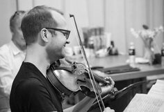 Lino Adomaičio, Egidijaus Buožio ir Vokiet0ijos styginių kvinteto &bdquo;G-Strings&ldquo; koncerto repeticija