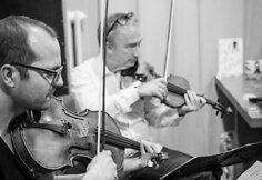 Lino Adomaičio, Egidijaus Buožio ir Vokiet0ijos styginių kvinteto &bdquo;G-Strings&ldquo; koncerto repeticija
