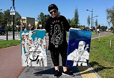 Kasparas Jasas su savo paveikslais