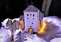 Meduolinis Žagarės miestelis, eksponuojamas Žagarės dvaro rūmuose