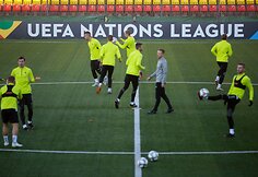 Lietuvos futbolo rinktinės treniruotė