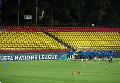 Rumunijos futbolo rinktinės treniruotė