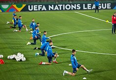 Rumunijos futbolo rinktinės treniruotė