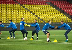 Rumunijos futbolo rinktinės treniruotė