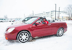 Kalėdinis pasivažinėjimas Alytuje su kabrioletu Chrysler Sebring