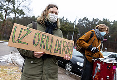 Akcija skirta Vilniaus vie&scaron;ojo transporto darbuotojams ir jų reikalavimams palaikyti