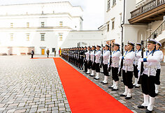 Vokietijos gynybos ministrės pasitikimo ceremonija