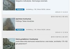 Puslapyje &bdquo;Tvarkau Vilnių&ldquo; užfiksuoti prane&scaron;imai dėl nei&scaron;valytos nuo sniego Architektų g. Lazdynuose